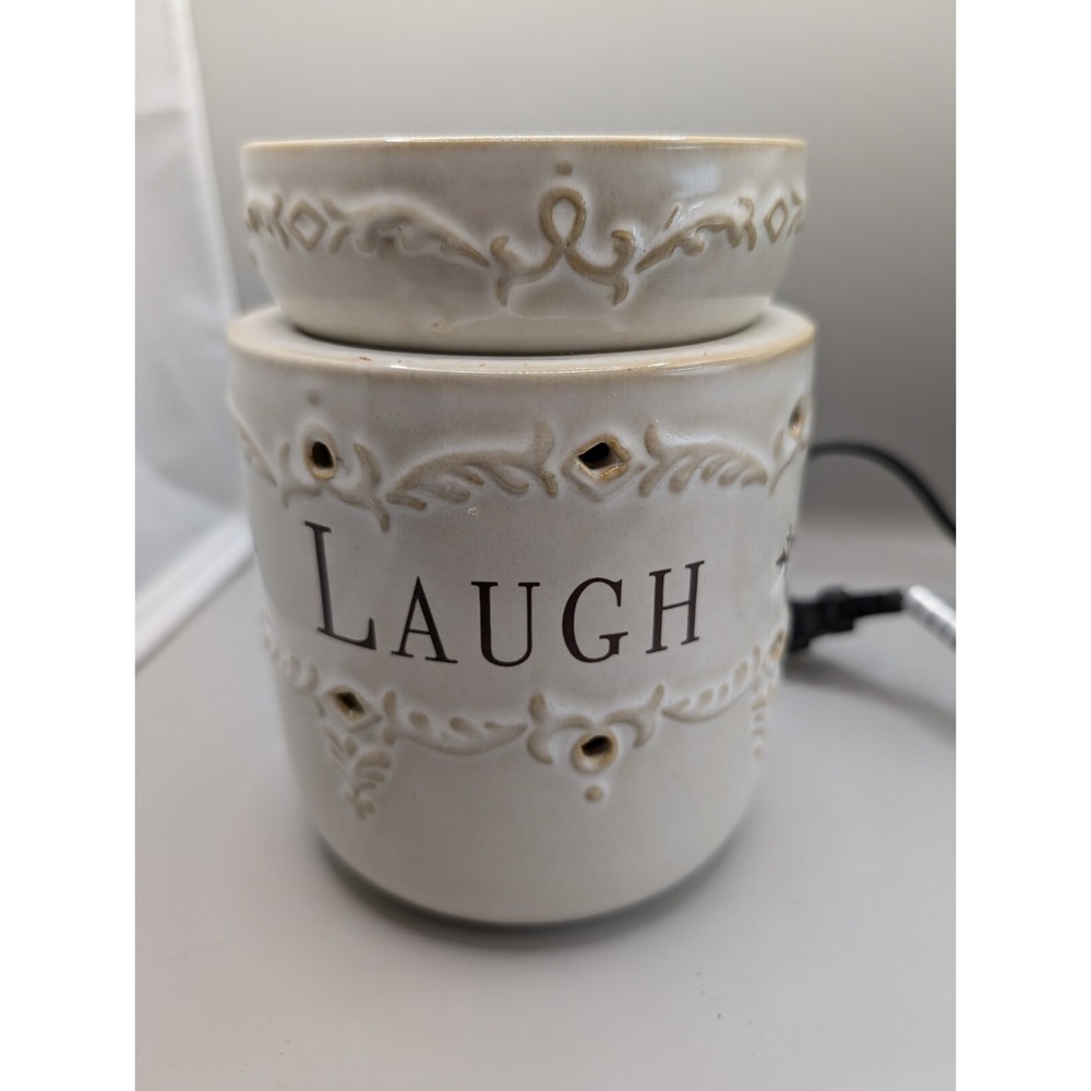 Rustic Candle Warmer Live Love Laugh Electric Large Ceramic Fits Yankee